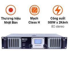  Cục Đẩy Công Suất Neko AK2500, 500W x 2 Kênh 