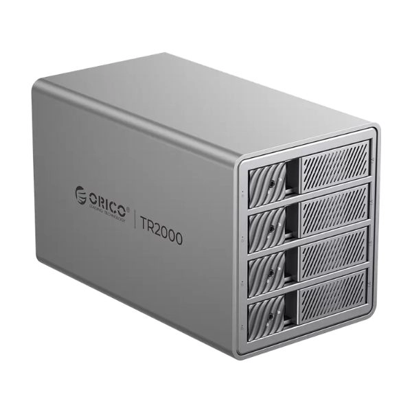 Ảnh minh họa Hộp Đựng Ổ Cứng 3.5 inch 4 Khe Cắm SATA 3 USB-C ORICO 9848RC3-PRO-EU-GY-BP (RAID) 1