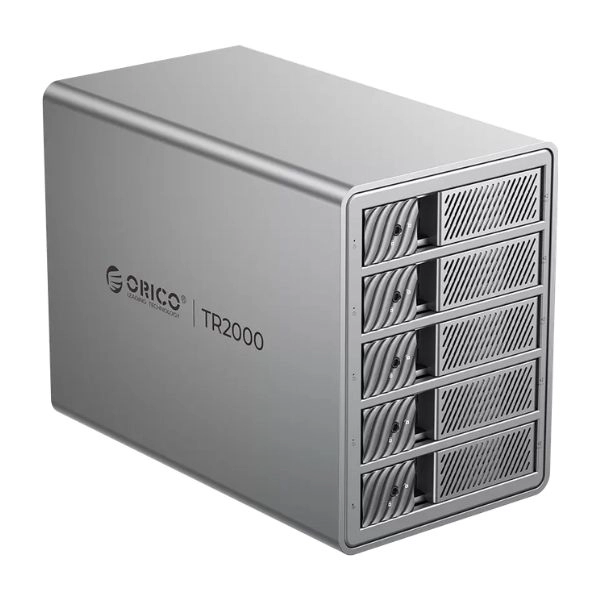 Ảnh minh họa Hộp Đựng Ổ Cứng 3.5 inch 5 Khe Cắm SATA 3 USB-C ORICO 9858RC3-PRO-EU-GY-BP (RAID) 1