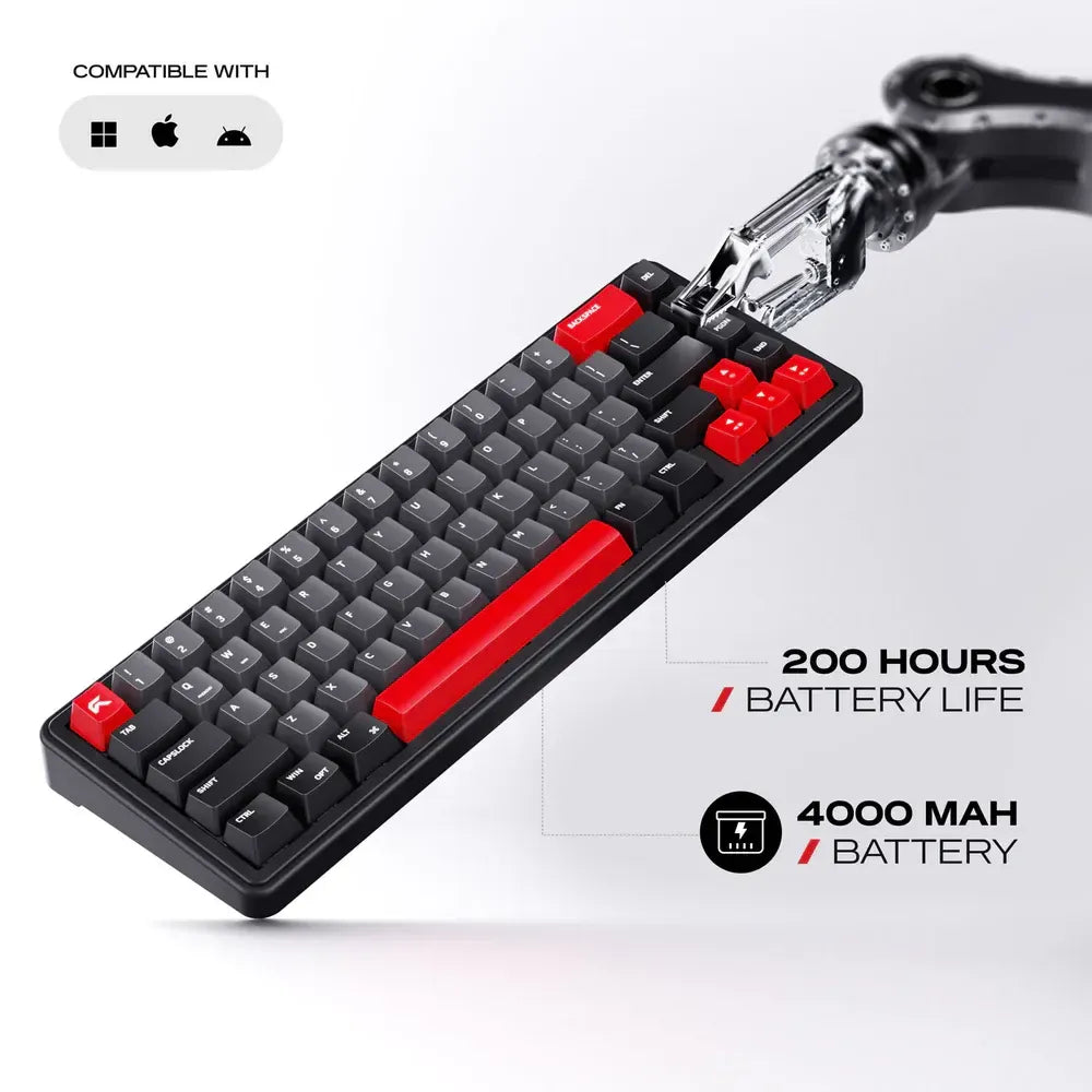 Ảnh minh họa CYBEART Akula 65 | Bàn phím chơi game nhỏ gọn 65% Tri-Mode - Đen 2