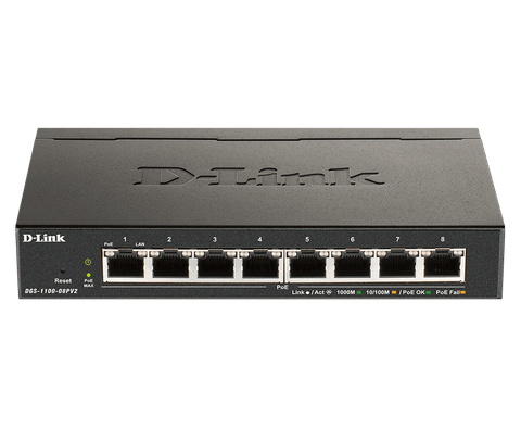 D-link Dgs-1100-08pv2 – Switch Smart Managed Gigabit Poe 8 Cổng