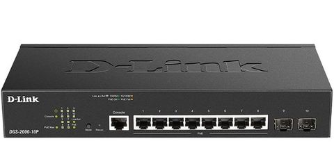 D-Link DGS-2000-10P – Switch Gigabit Managed 8 Port PoE+ với 2 cổng