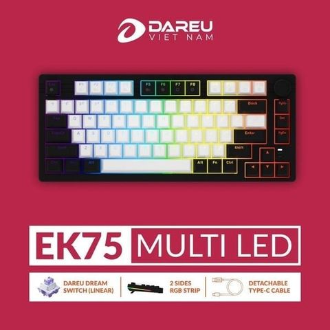 Bàn phím cơ DareU EK75 RGB Type-C 75% giá tốt