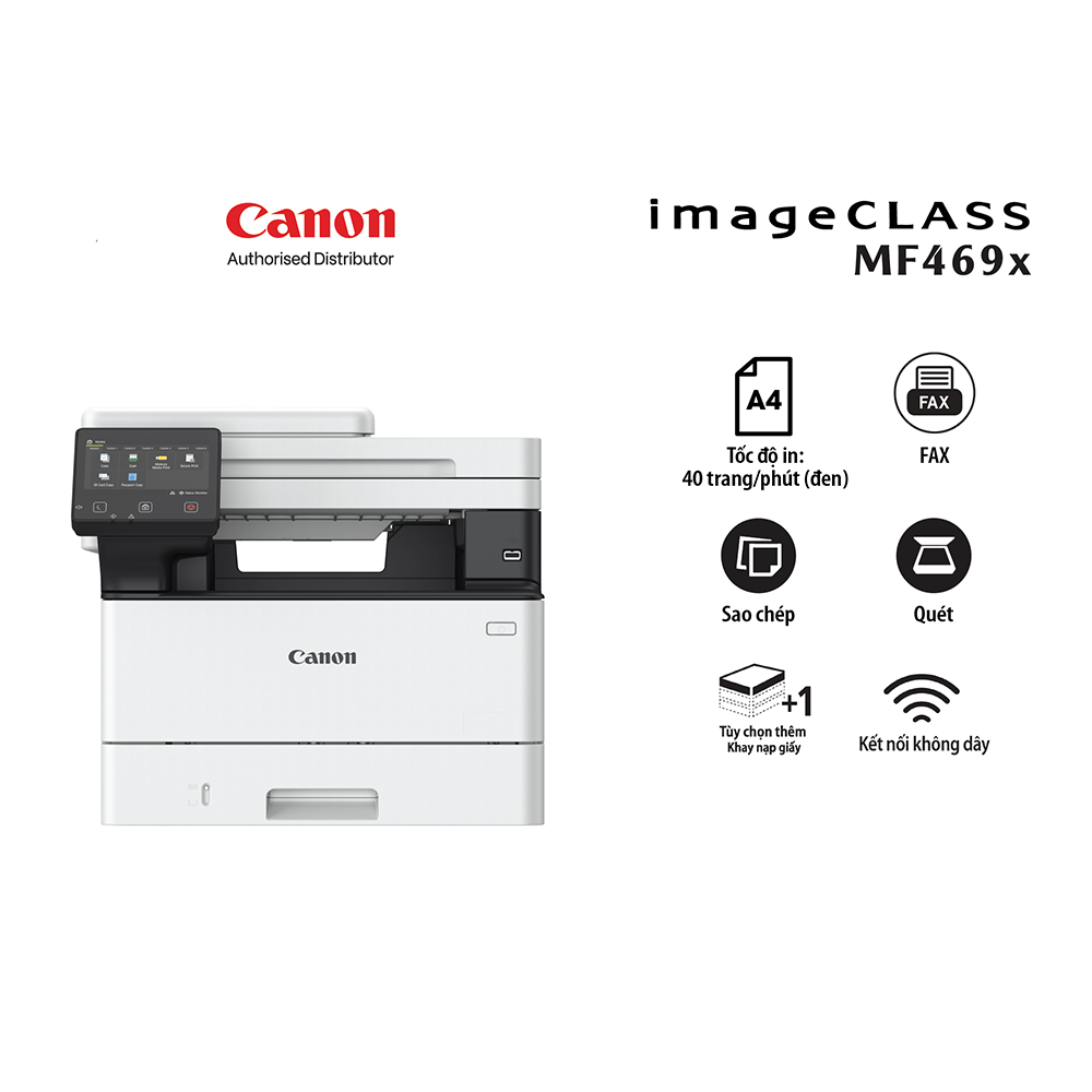 Ảnh minh họa Máy in laser đen trắng đa năng Canon MF469x (In đảo mặt| Copy | Scan| ADF| Fax| A4| A5 USB| LAN| WIFI) 1