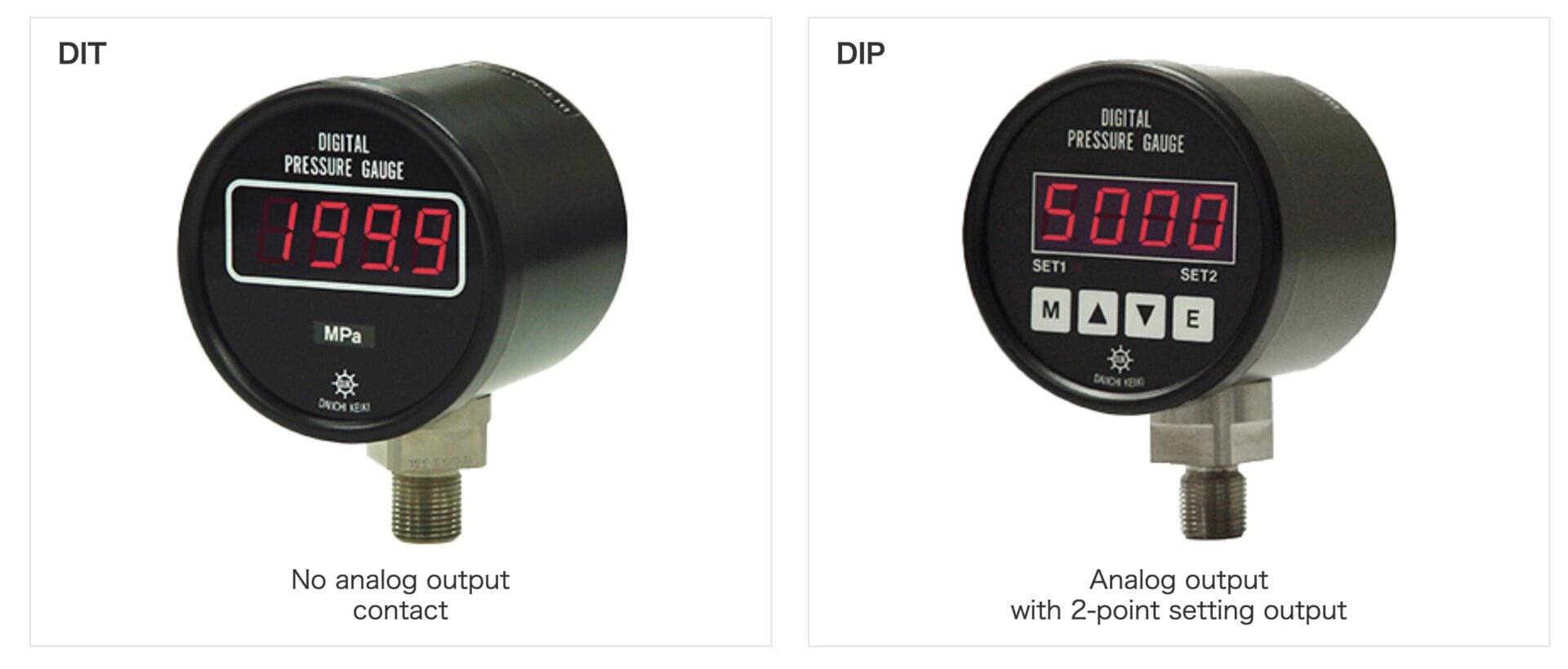 Ảnh minh họa Daiichi Keiki DIP series đồng hồ điện tử đo áp suất khí (50kPa ~100Mpa) 1