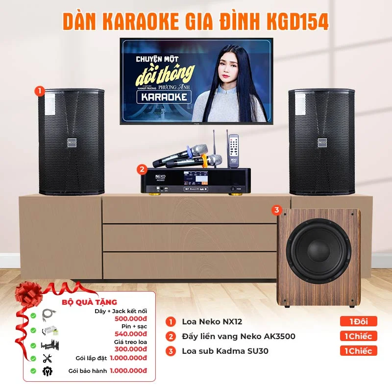 Ảnh minh họa Dàn karaoke gia đình KGD154 (Neko NX12, AK3500, Kadma SU30) 1