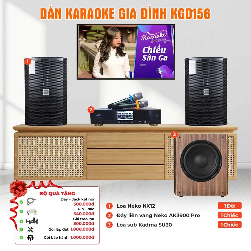 Ảnh minh họa Dàn karaoke gia đình KGD156 (Neko NX12, AK3900 Pro, Kadma SU30) 1