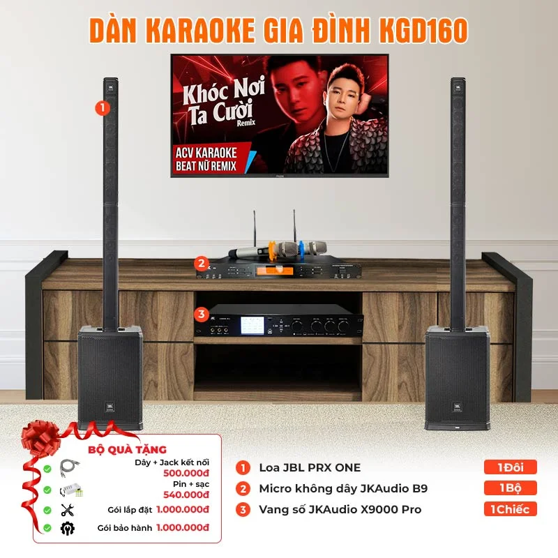 Ảnh minh họa Dàn karaoke gia đình KGD160 (JBL PRX ONE, JKaudio X9000 Pro, B9) 1