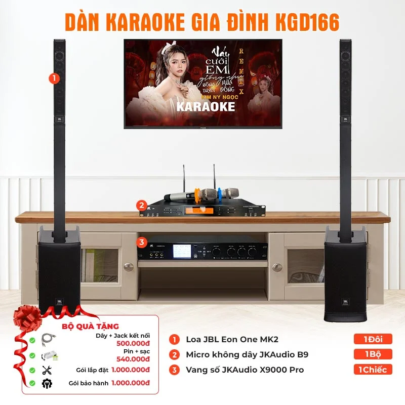 Ảnh minh họa Dàn karaoke gia đình KGD166 (JBL Eon One MK2, JKaudio B9, X9000 Pro) 1