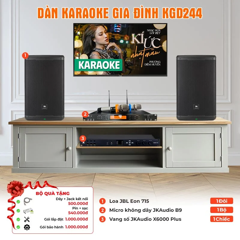 Ảnh minh họa Dàn karaoke gia đình KGD244 (JBL Eon 715, JKaudio X6000 Plus, B9) 1
