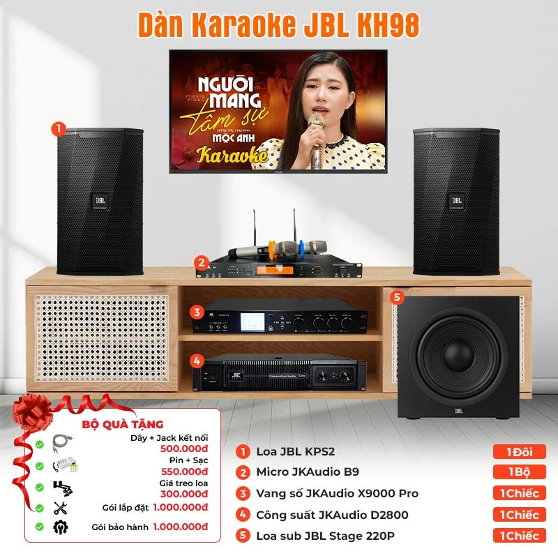 Ảnh minh họa Dàn karaoke JBL KH98 (JBL KPS2, Stage 220P, JKAudio D2800, X9000 Pro, B9) 1