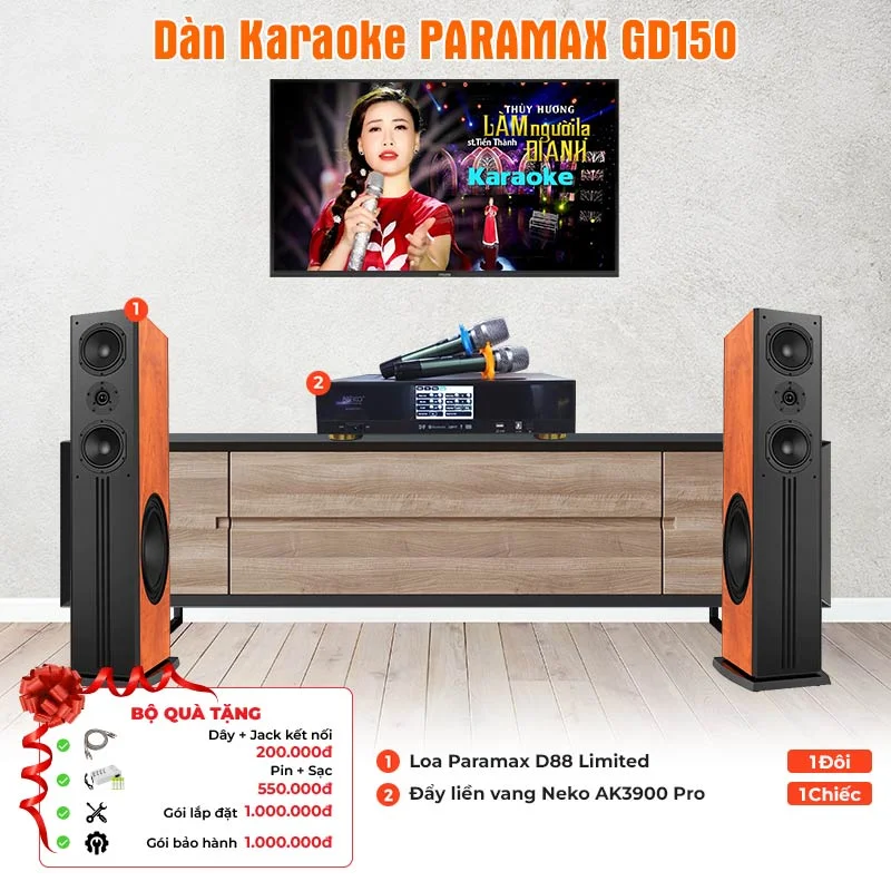 Ảnh minh họa Dàn karaoke Paramax GD150 (Paramax D88 Limited, Neko AK3900 Pro) 1