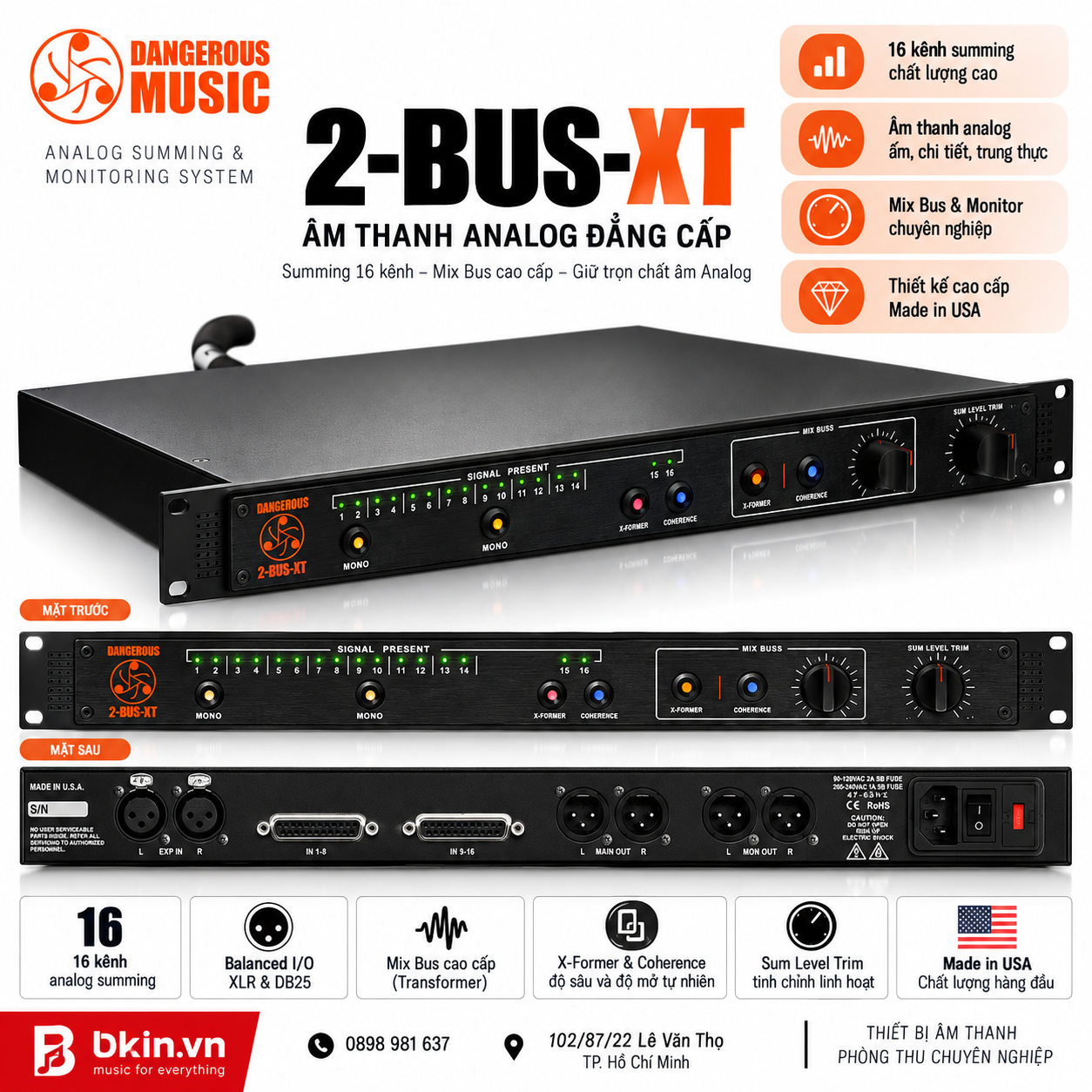 Ảnh minh họa Dangerous Music 2-BUS-XT Analog Summing Mixer 1