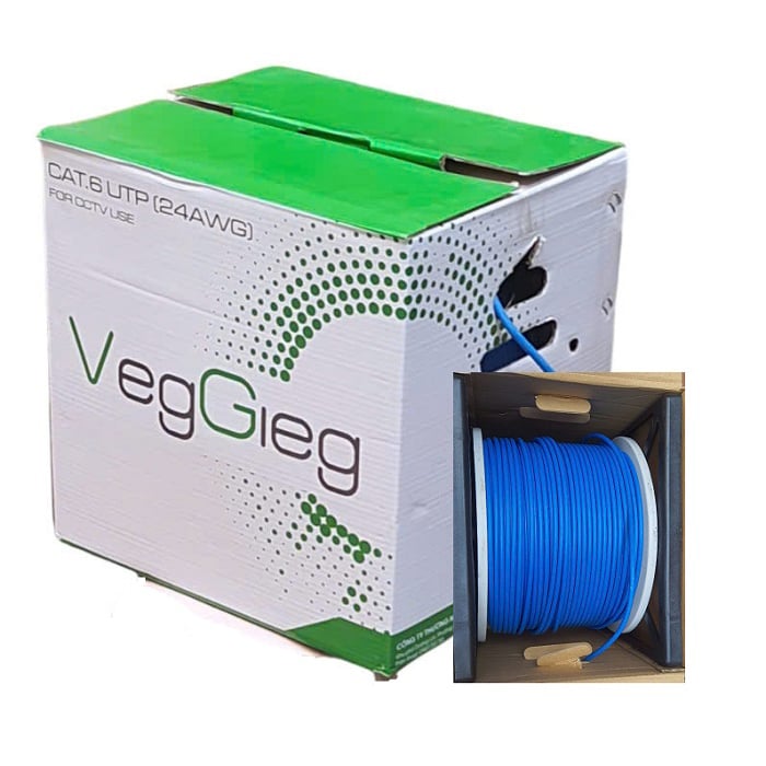 Ảnh minh họa Dây Mạng Cat6e 24awg 305M VegGieg Màu Xanh 1