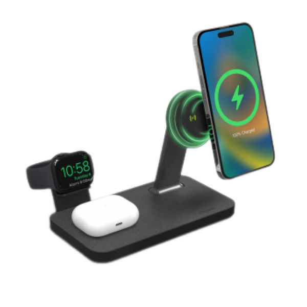 Ảnh minh họa Đế sạc Mophie Snap+ 3 in 1 đứng 15W 2