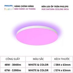  Đèn ốp trần Philips Hue Datura Hue Ceiling RGB 