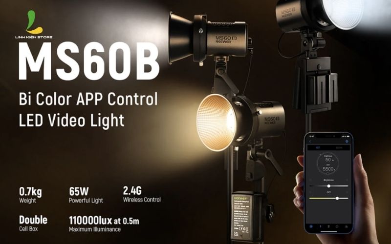 Ảnh minh họa Đèn Studio Neewer MS60B BI-COLOR 1
