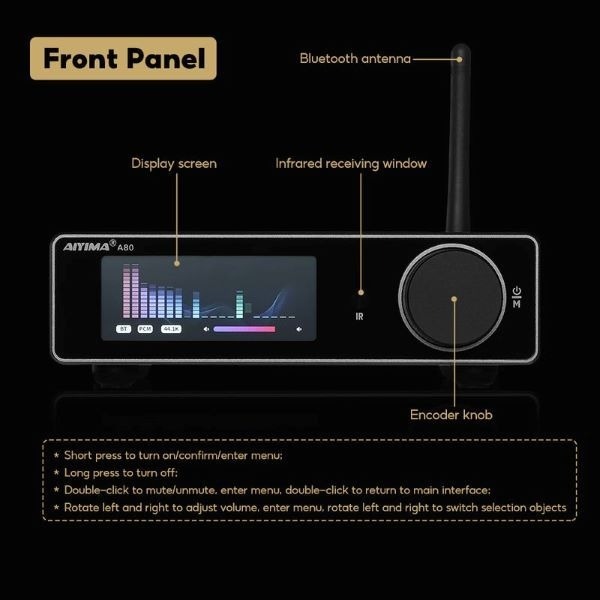 Ảnh minh họa Desktop Bluetooth Speaker DAC/AMP AIYIMA A80 2