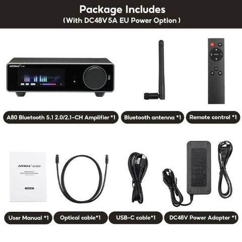 Desktop Bluetooth Speaker DAC/AMP AIYIMA A80