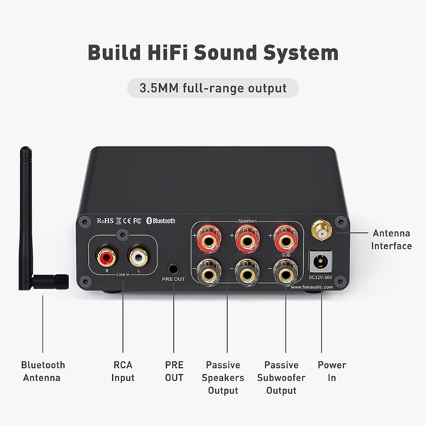 Ảnh minh họa Desktop Speaker Amp Fosi BT30D Pro 2
