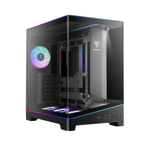 Thùng máy Gamdias Atlas P6 CG | F-ATX, Mid Tower, Kính cường lực, Đen