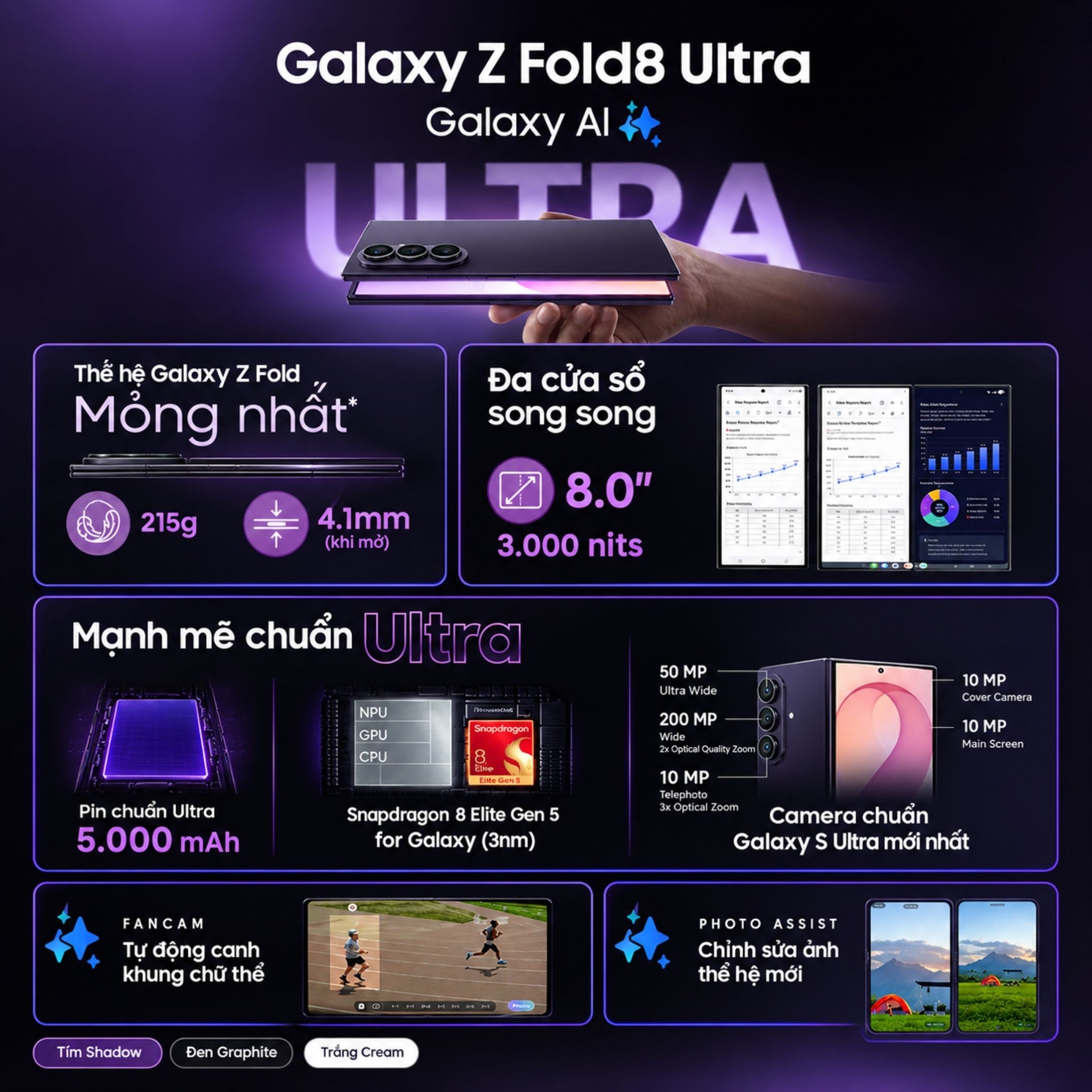 Điện thoại Samsung Galaxy Z Fold8 Ultra 12GB/256GB