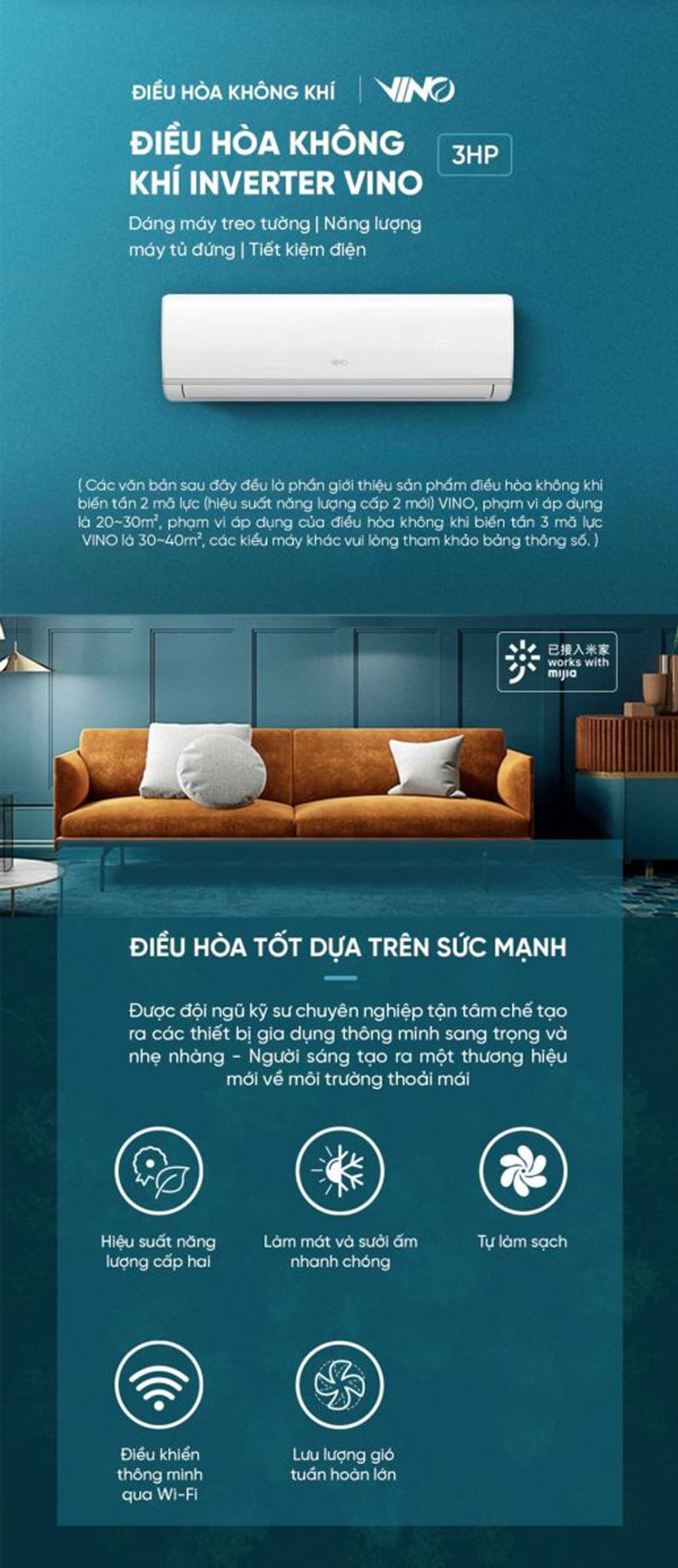 Ảnh minh họa Điều hòa (máy lạnh) 2 chiều VINO KFR-72GW/V31AA2-N2 -3HP / 27.000 BTU 1