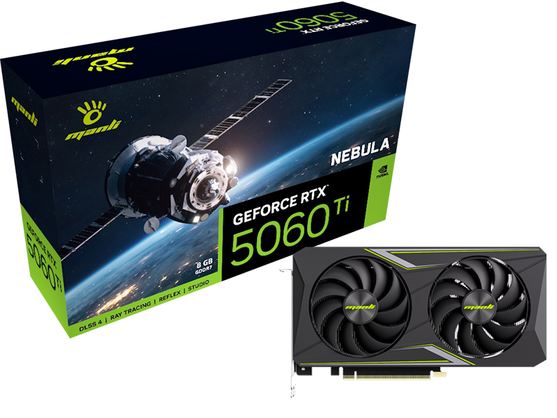 CARD ĐỒ HỌA MANLI NEBULA GEFORCE RTX 5060 TI 8GB GDDR7 M-N506TIN/D78G-M2650