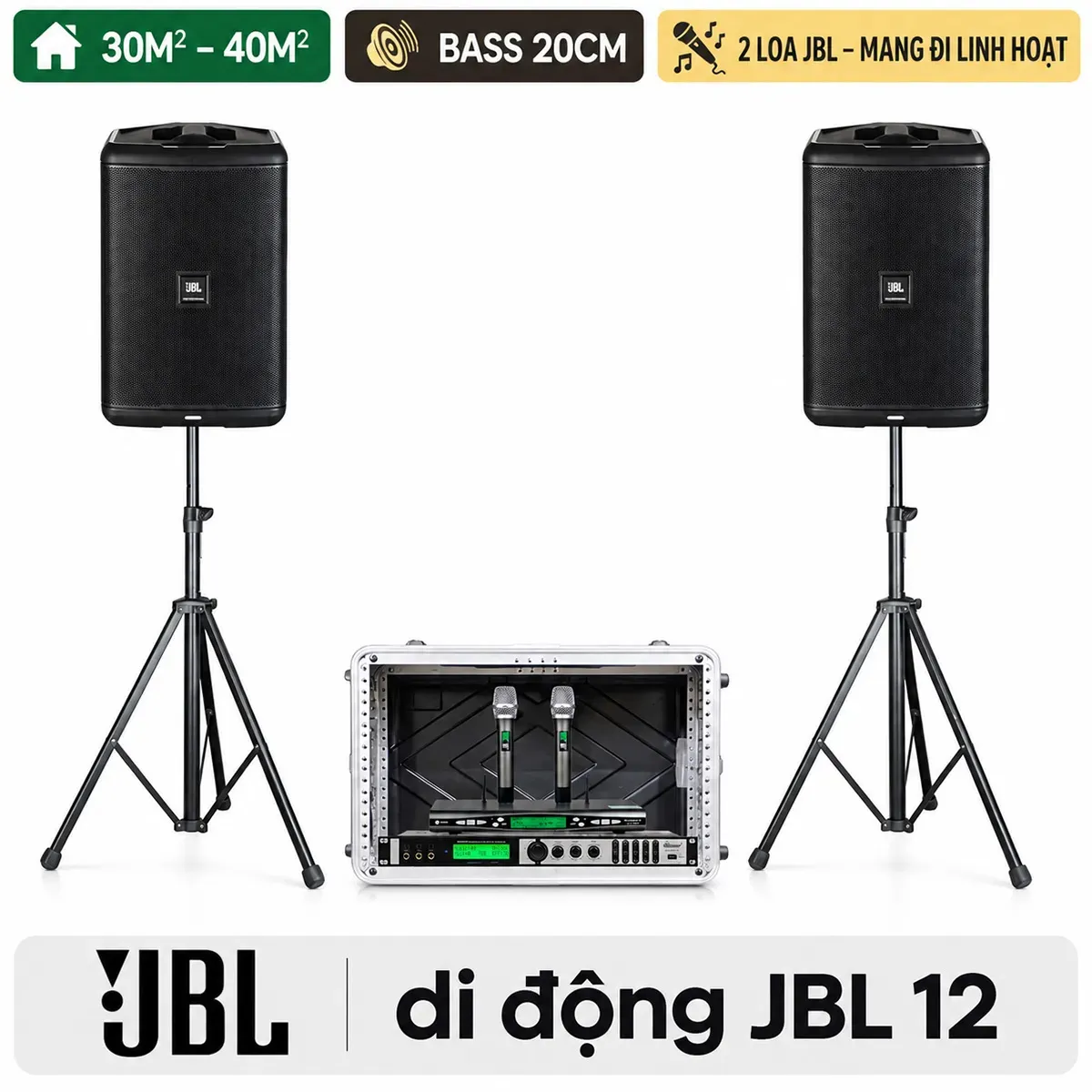 Ảnh minh họa Dàn karaoke di động JBL 12 (JBL Eon One Compact, Bksound X6 Luxury, Baiervires BS-790S) 1