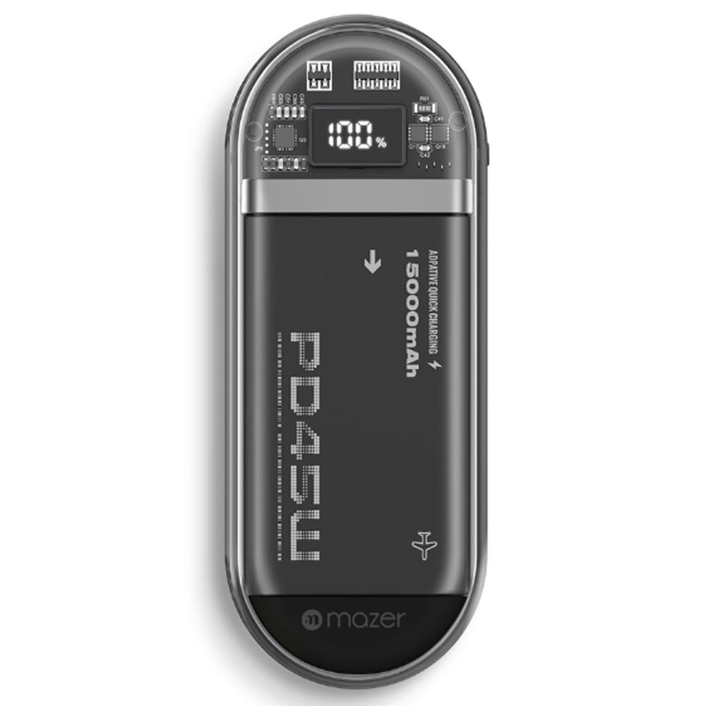 Ảnh minh họa Pin sạc dự phòng Polymer 15000 mAh Type C PD 45W Mazer M-PC45LINK1545-BK - Đen 1