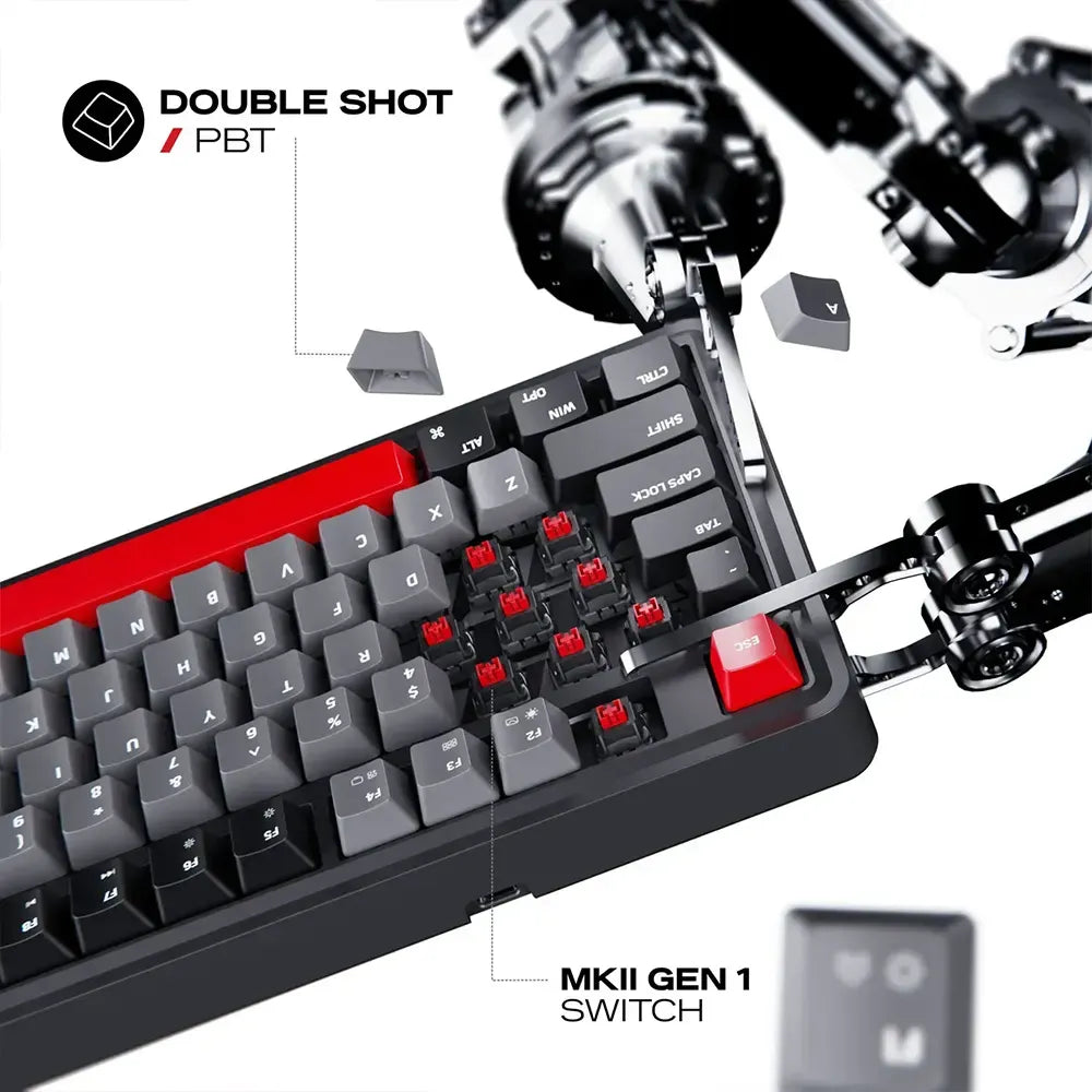 Ảnh minh họa Bàn phím chơi game CYBEART Nighthawk 75 Wireless MkII Pre-Lubed Switches Tri-Mode - Đen 3