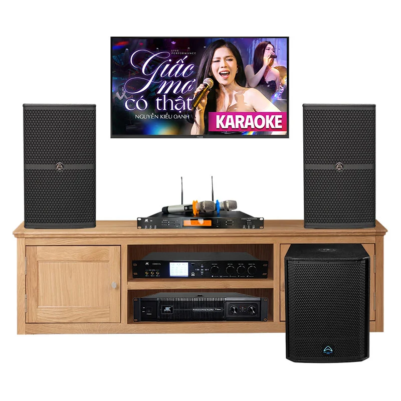Dàn karaoke gia đình HDR107 (Wharfedale WH12 Pro, AX15B, JKAudio D2600, X9000 Pro, B9)