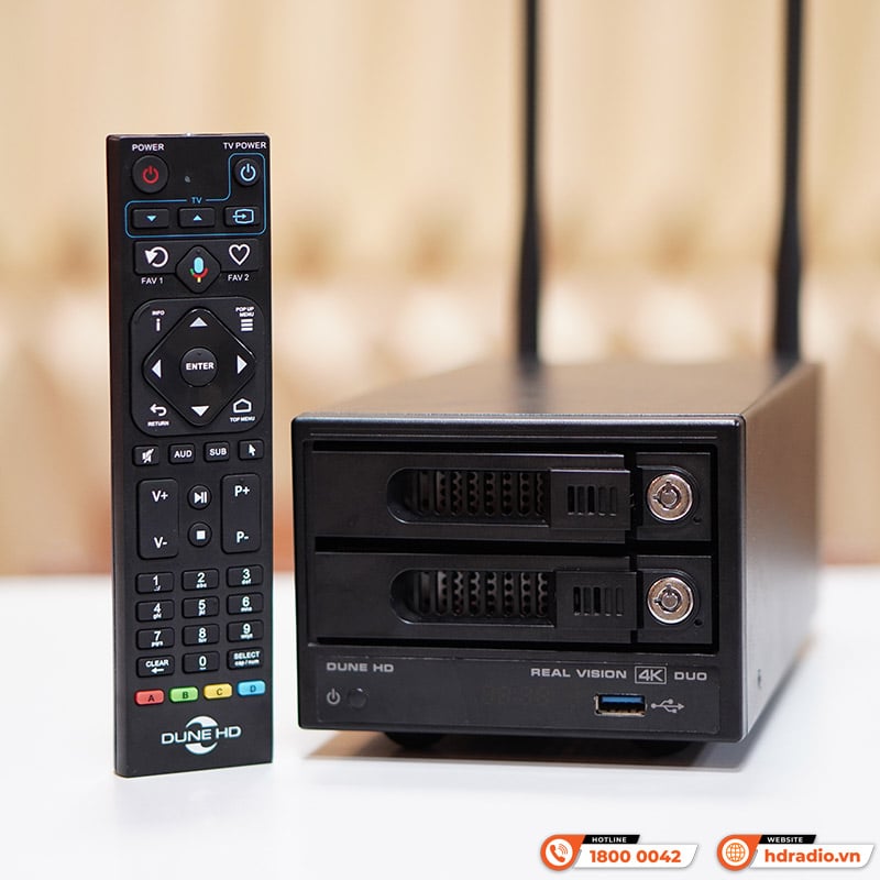 Ảnh minh họa Đầu Dune HD Real Vision 4K Duo, Android 9.0, Phát 4Kp60 Dolby Vision và HDR10+ 3