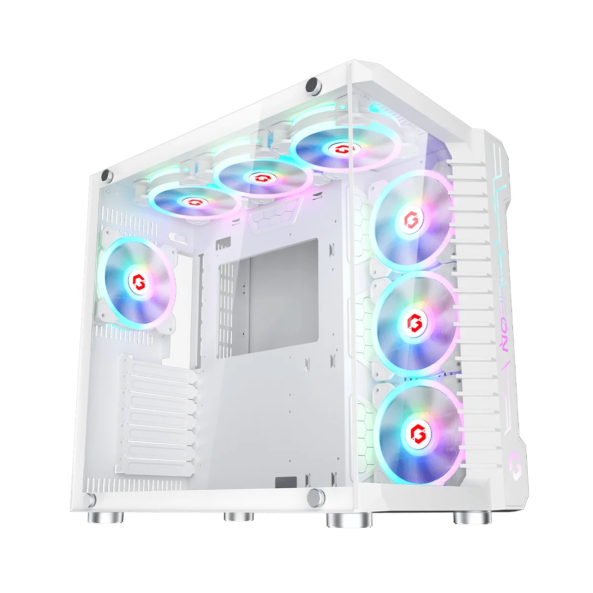 Vỏ máy tính chơi game Mid Tower GAMEON Emperor Arctic III Series – Trắng kèm 7 quạt ARGB PWM