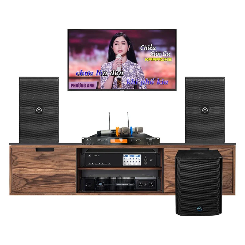 Dàn karaoke gia đình HDR147 (Wharfedale ANGLO E312, JKaudio D2800, JKaudio X9900 Pro, JKAudio B9, Wharfedale T-SUB AX15B)
