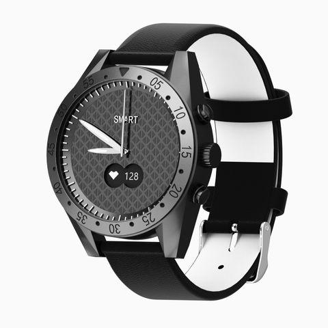 Đồng hồ thạch anh thông minh OLED T4M Leather Strap Black – Màn hình 0.49 inch, chống nước 30m, hỗ trợ đo nhịp tim & huyết áp