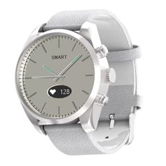  Đồng hồ T4W OLED 0,49 inch Leather Strap White – Thạch anh thông minh, IP30, Theo dõi sức khỏe 