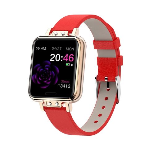 Đồng hồ ZL13 1,22 inch Red Leaher – IP67, Theo dõi sức khỏe & Chu kỳ kinh nguyệt