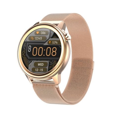 Đồng hồ thông minh F81 Gold Steel – Màn hình màu 1,3 inch, chống nước IP68