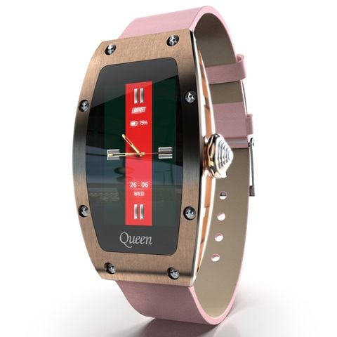 Đồng hồ Lokmat QUEEN Leather Strap Gold  – SmartWatch nữ 1.14 inch, chống nước IP67