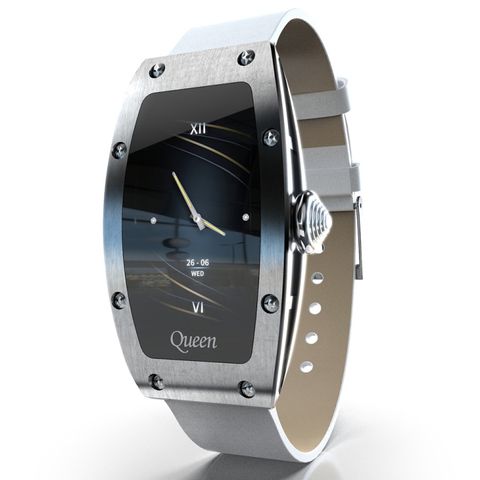 Đồng hồ Lokmat QUEEN Leather Strap Silver – SmartWatch nữ 1.14 inch, chống nước IP67