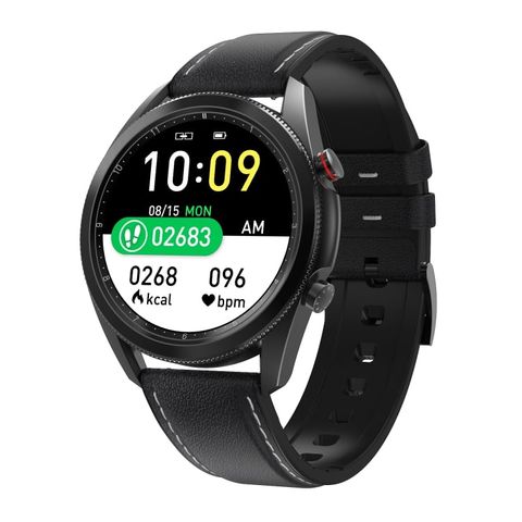 Đồng hồ thông minh DT91 Black Leather – Màn hình LCD LTPS 1.28” IP67, Theo dõi sức khỏe toàn diện
