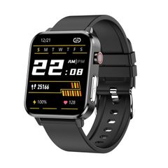  E86 Black – Đồng hồ thông minh chống nước IP68, giám sát oxy máu và nhiệt độ cơ thể, chẩn đoán y tế AI 