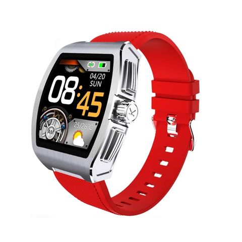 Đồng hồ thông minh HD TCWH004-C1 1.4 inch Silver Red – Chống nước IP68, Giám sát sức khỏe