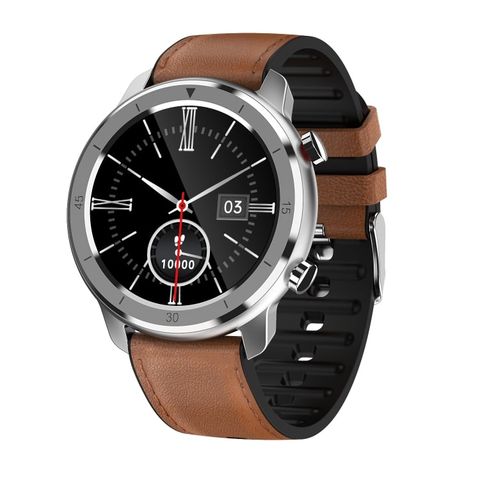 Đồng hồ thông minh M97 Silver Brown Silicone – Màn hình IPS 1.28 inch, IP67, Bluetooth