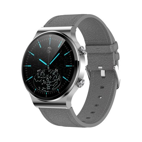 Đồng hồ thông minh G51 Leather Strap Grey – Màn hình cảm ứng HD 1.28 inch, IP67, Bluetooth