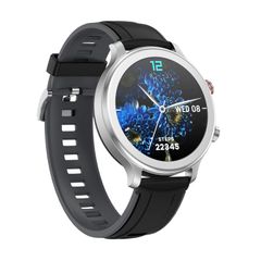  Đồng hồ thông minh MT18 Silicone Strap Black Silver – Màn hình màu HD 1.28 inch, IP67, Bluetooth 