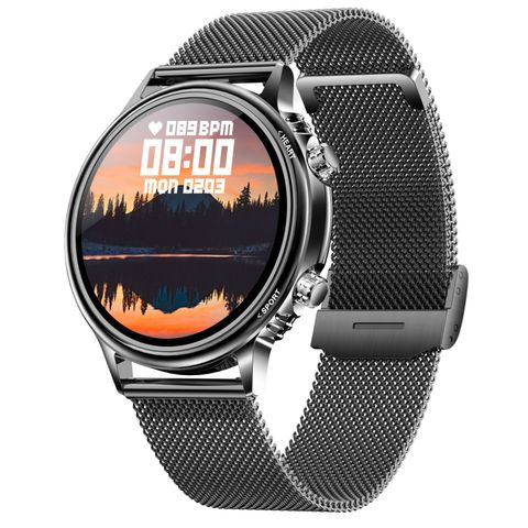 CF81 1.32 inch Đồng hồ thông minh TFT IP67 Steel Strap Black – Giám sát nhịp tim, huyết áp, giấc ngủ, hỗ trợ nhiều chế độ thể thao