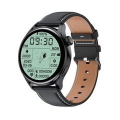  Đồng hồ thông minh HK3 Leather Strap Black – Màn hình cảm ứng IPS 1.28 inch, Bluetooth 4.0, Chống nước IP68 