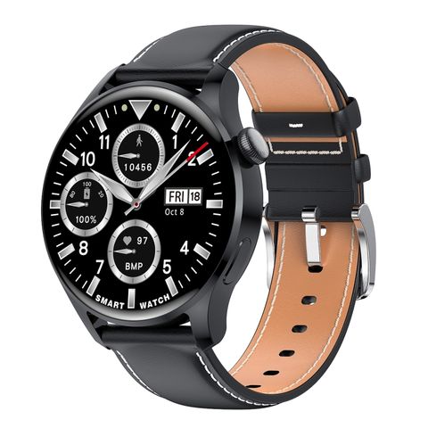 Đồng hồ thể thao M103 Leather Strap Black – Màn hình IPS 1.35 inch, gọi Bluetooth, theo dõi sức khỏe
